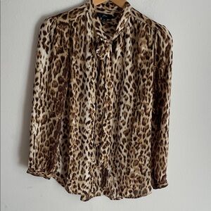 J. Crew Leopard Print Button Down Shirt XS